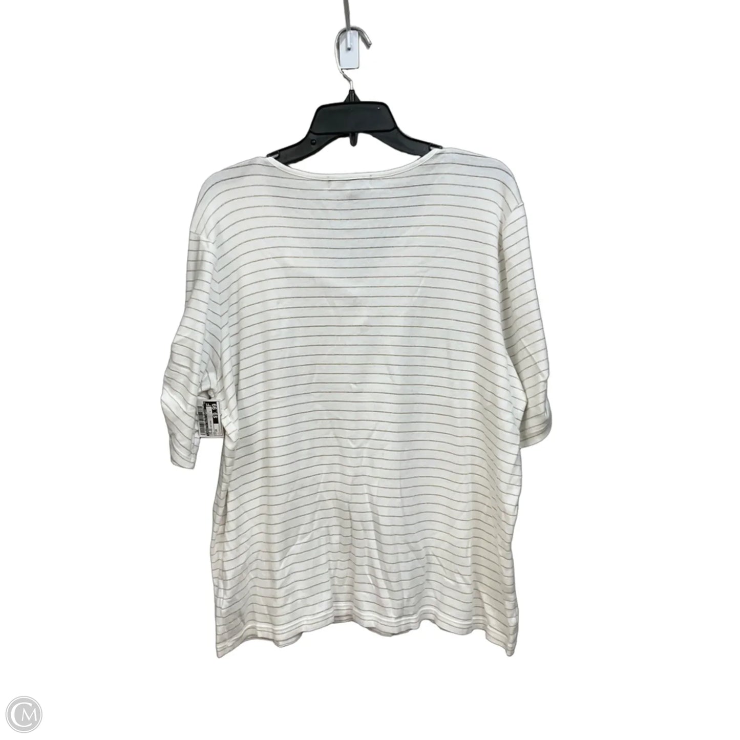 Top Short Sleeve By Lauren By Ralph Lauren In Striped Pattern, Size: 2x