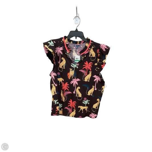 Top Short Sleeve By Democracy In Tropical Print, Size: L