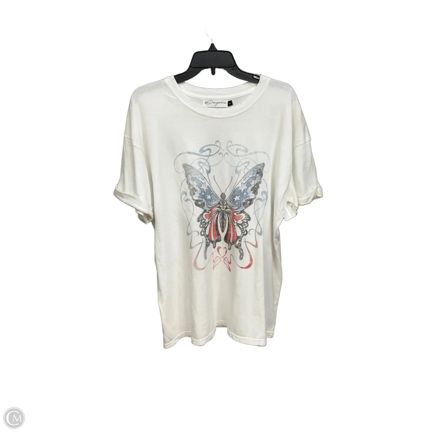 Top Short Sleeve By Girl Dangerous In White, Size: L