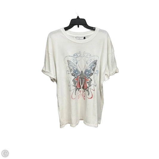 Top Short Sleeve By Girl Dangerous In White, Size: L