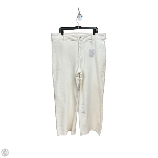 Jeans Wide Leg By Mng In Cream Denim, Size: 16