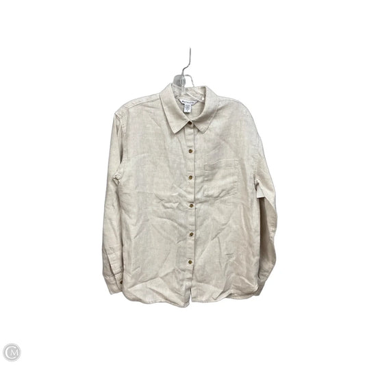 Blouse Long Sleeve By Athleta In Beige, Size: S