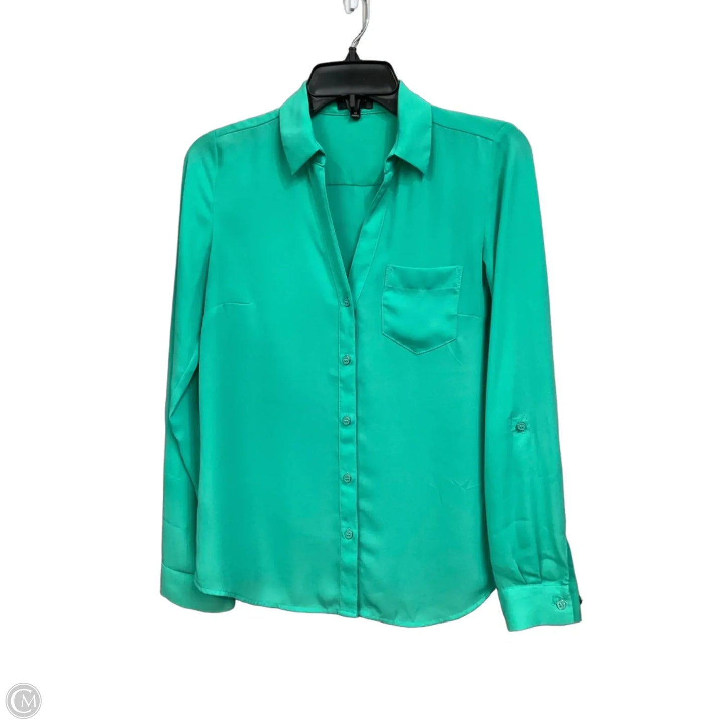 Blouse Long Sleeve By Limited In Green, Size: Xs