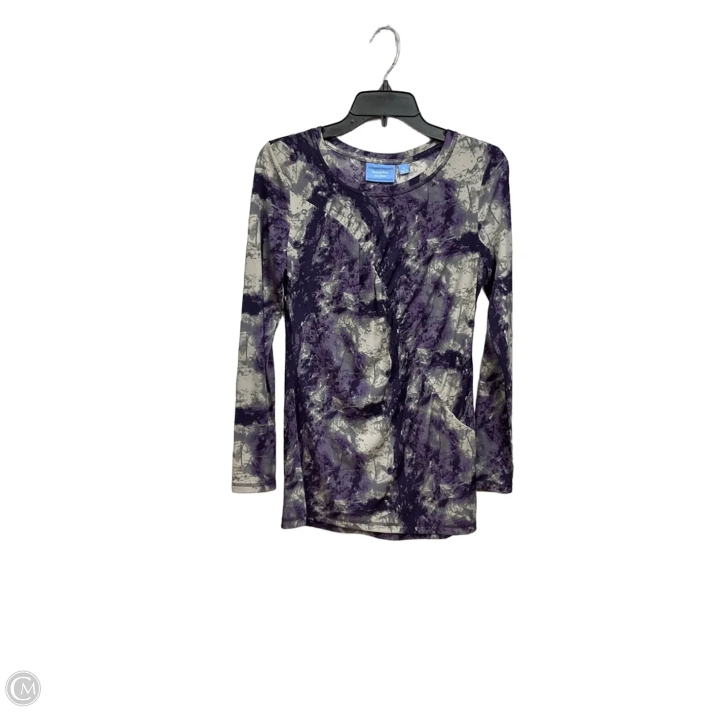 Tunic Long Sleeve By Simply Vera In Grey & Purple, Size: S