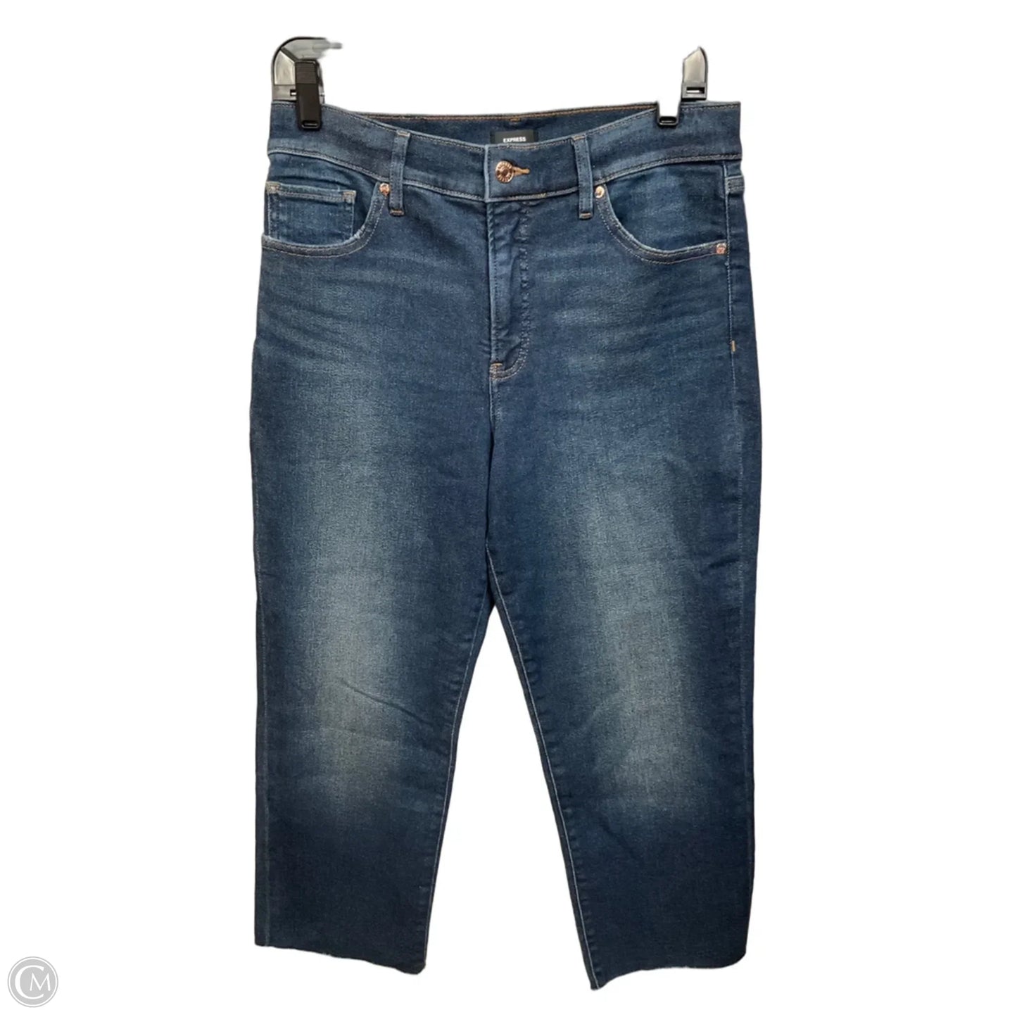Jeans Straight By Express In Blue Denim, Size: 8