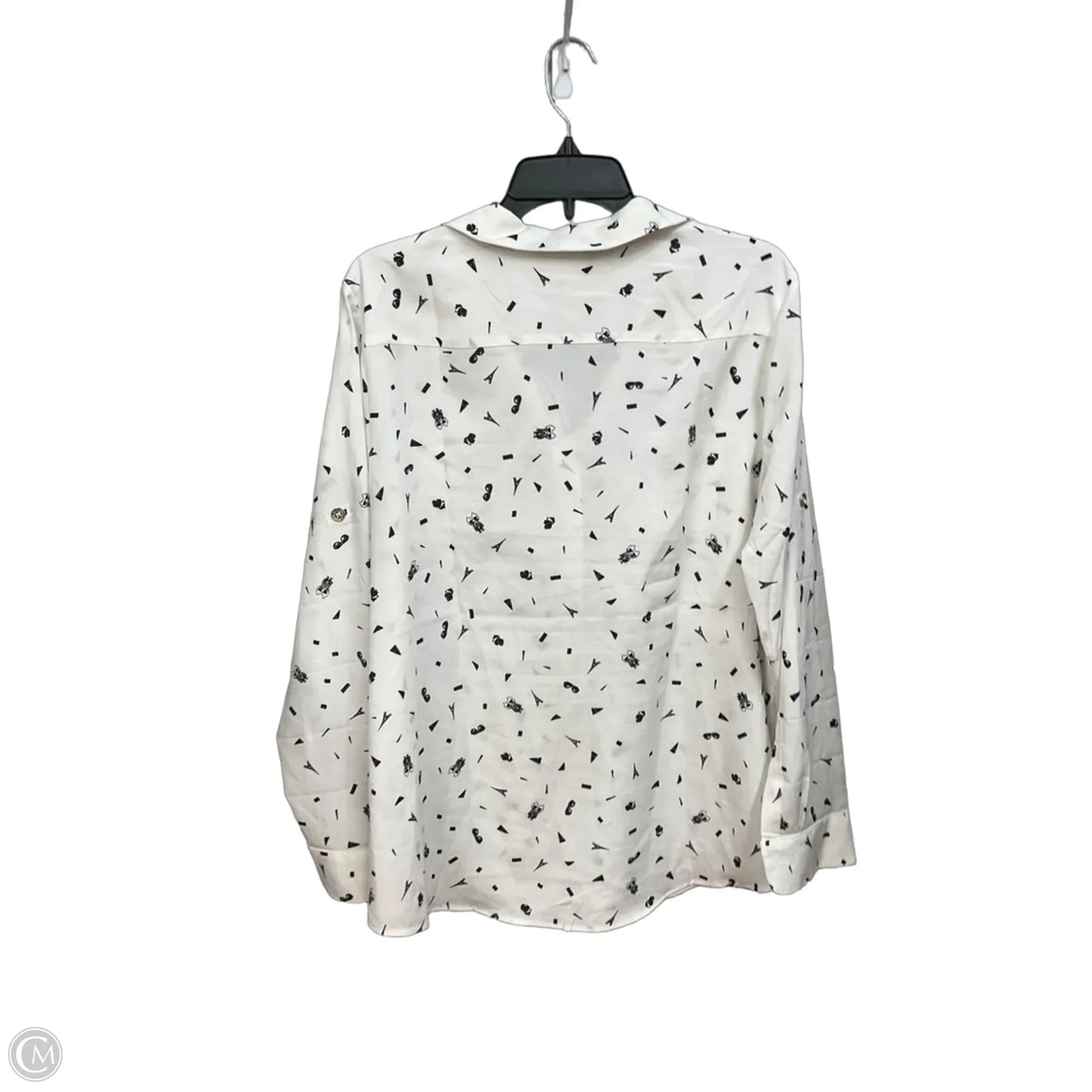 Blouse Designer By Karl Lagerfeld In Black & White, Size: Xl
