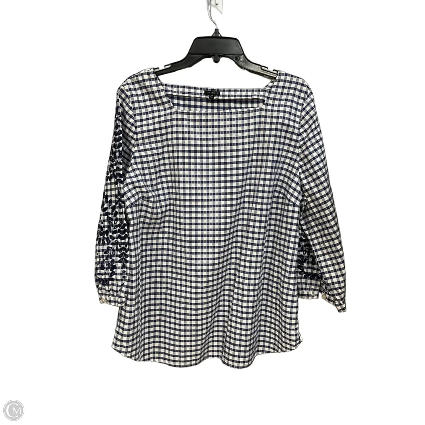 Top 3/4 Sleeve By Talbots In Checkered Pattern, Size: Xl