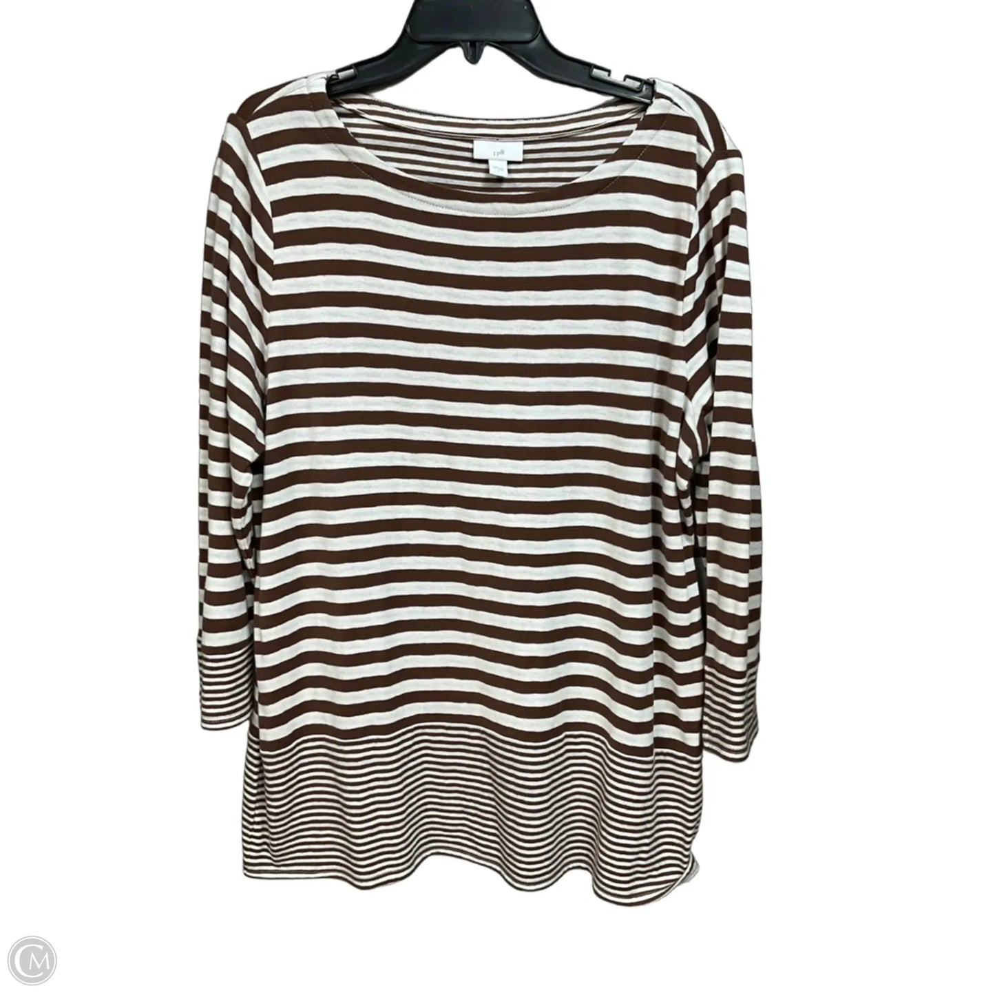 Top 3/4 Sleeve By J. Jill In Striped Pattern, Size: L