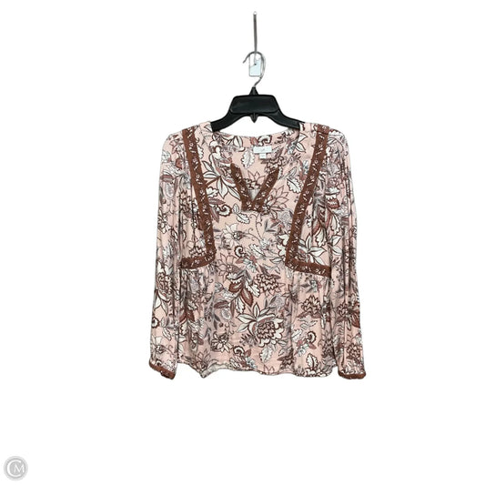 Top Long Sleeve By J. Jill In Floral Print, Size: Xs