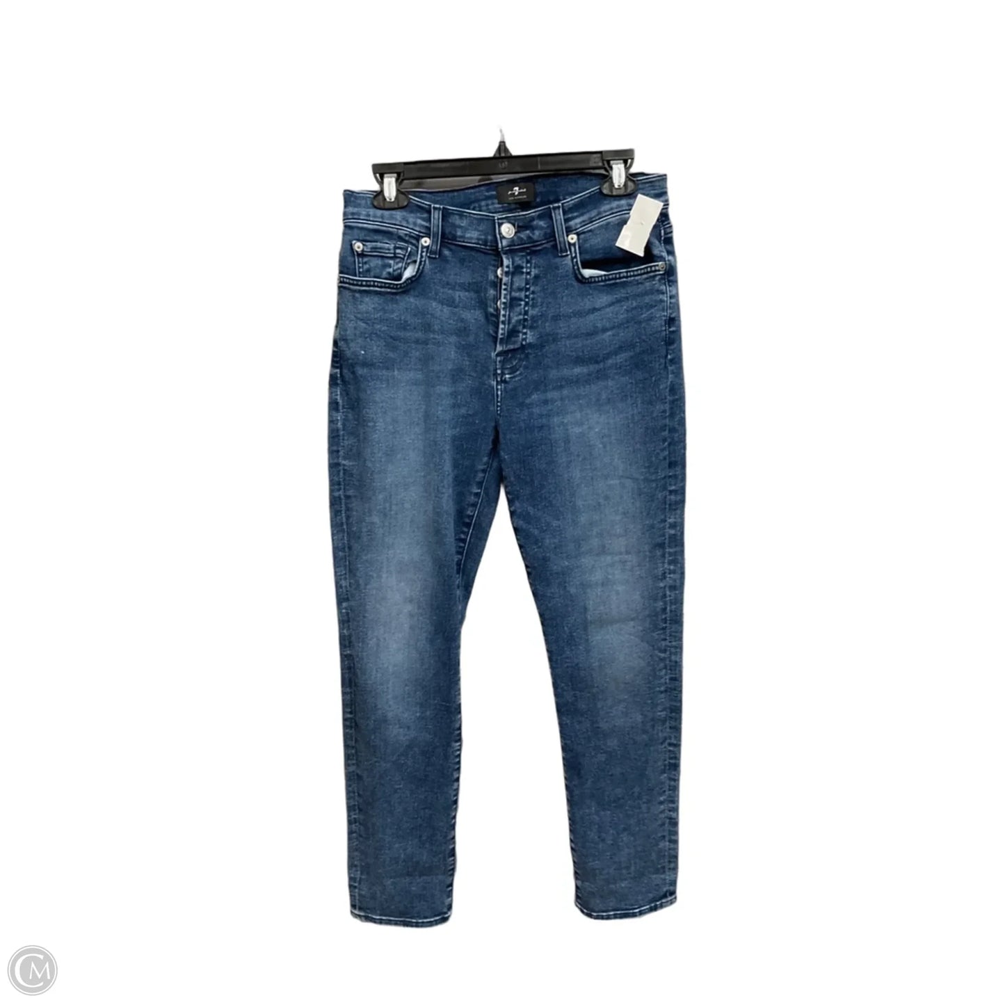 Jeans Skinny By 7 For All Mankind In Blue Denim, Size: 4