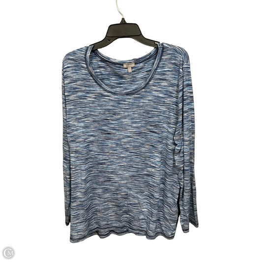 Athletic Top Long Sleeve Crewneck By Talbots In Blue & White, Size: 3x