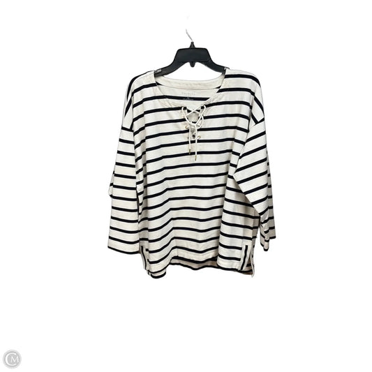Top 3/4 Sleeve By Talbots In Striped Pattern, Size: 3x