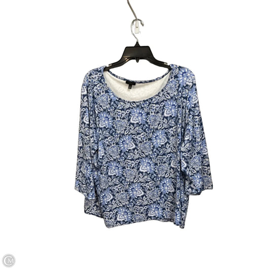 Top 3/4 Sleeve By Talbots In Floral Print, Size: 3x