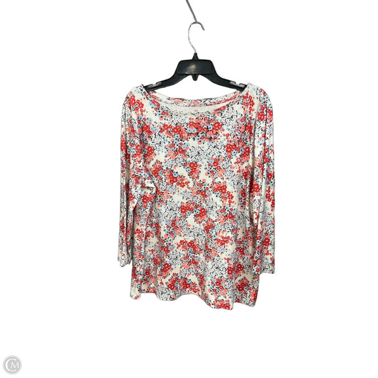Top 3/4 Sleeve By Talbots In Floral Print, Size: 2x