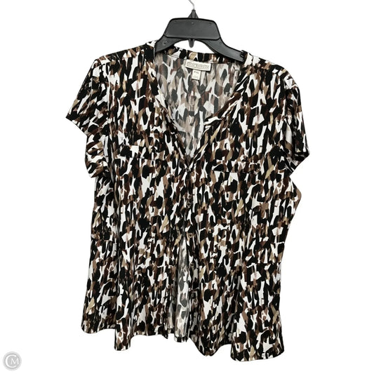 Blouse Short Sleeve By Dana Buchman In Multi-colored, Size: Xlp