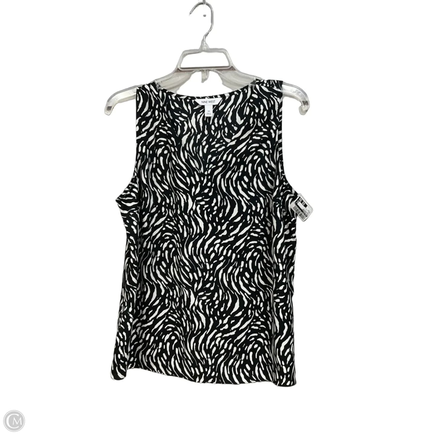 Top Sleeveless By Nine West In Zebra Print, Size: M