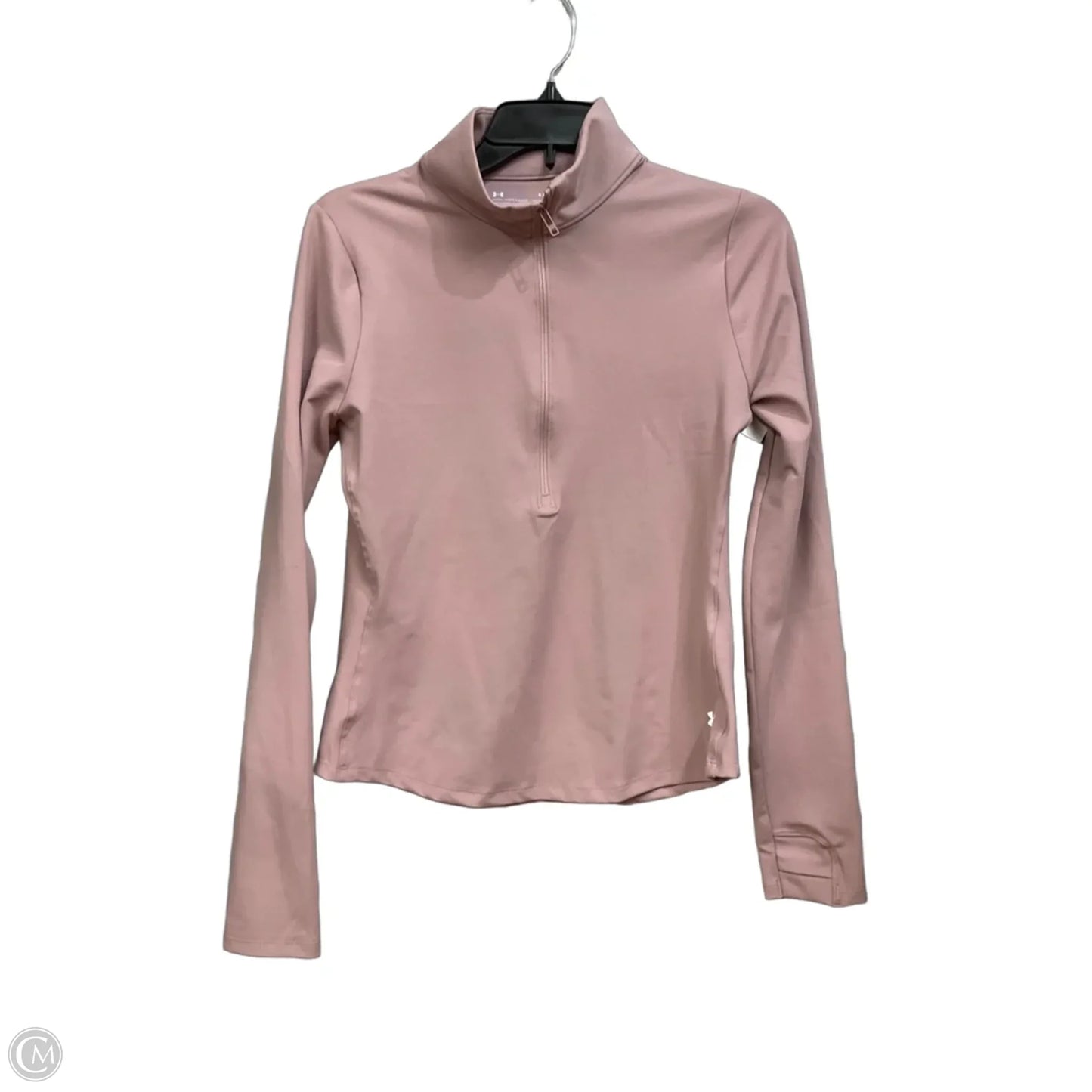 Athletic Top Long Sleeve Collar By Under Armour In Mauve, Size: S
