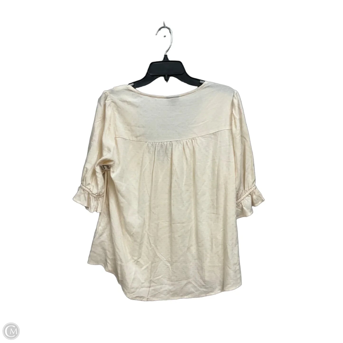 Blouse Short Sleeve By Torrid In Cream, Size: M