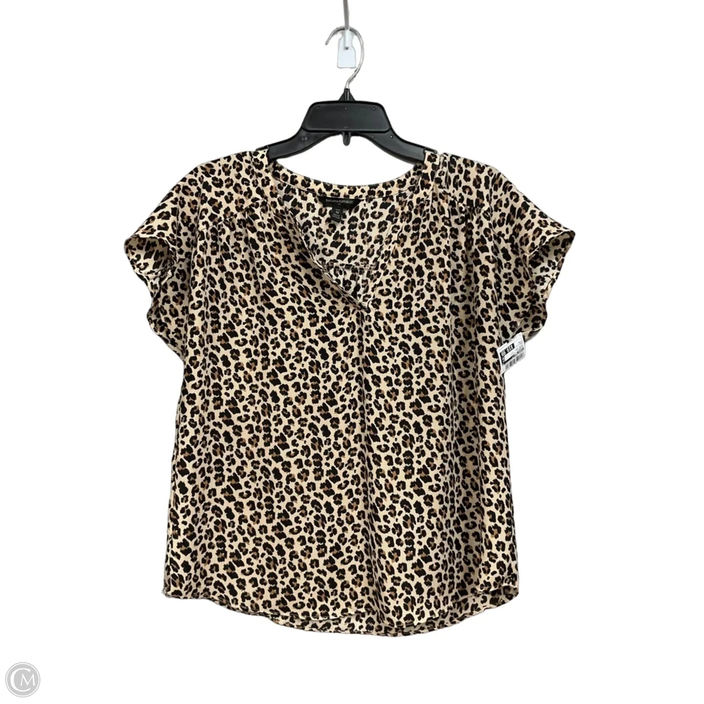 Blouse Short Sleeve By Banana Republic In Animal Print, Size: M