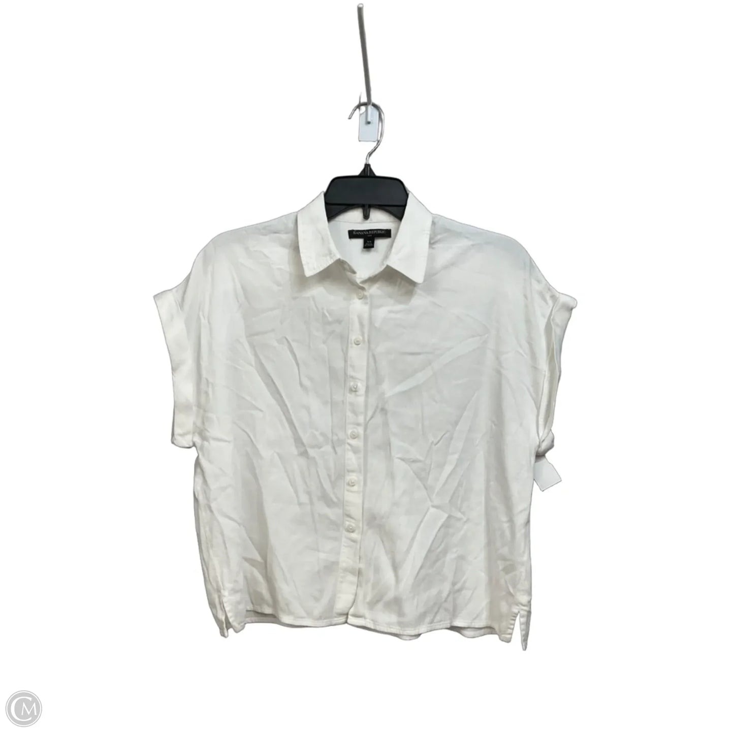 Blouse Short Sleeve By Banana Republic In White, Size: Xs