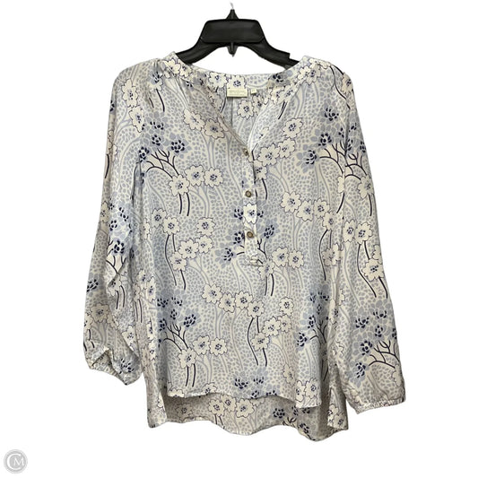 Blouse Long Sleeve By Spartina In Floral Print, Size: Xl
