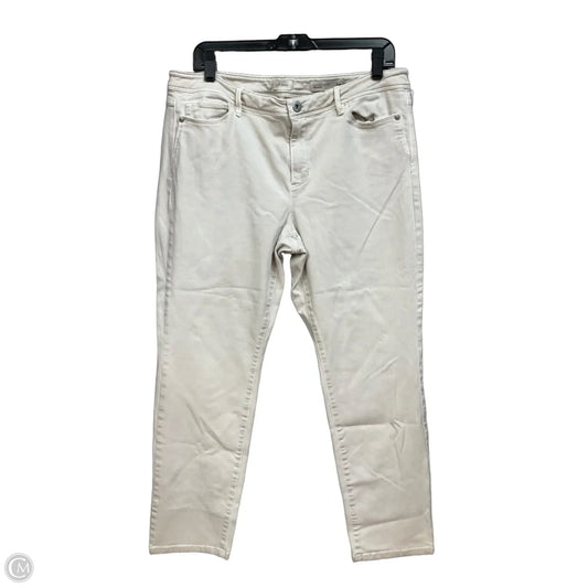 Jeans Skinny By J. Jill In Cream Denim, Size: 14