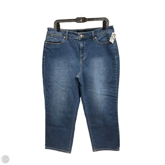 Jeans Cropped By Talbots In Blue Denim, Size: 14