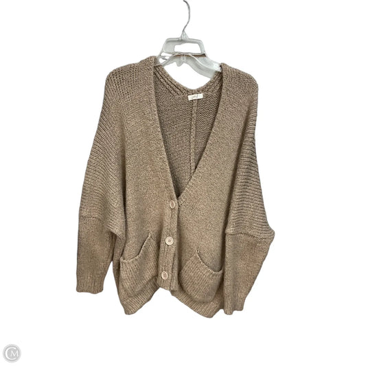 Sweater Cardigan By Easel In Tan, Size: S