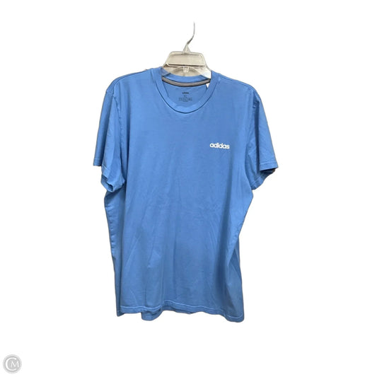 Athletic Top Short Sleeve By Adidas In Blue, Size: Xl