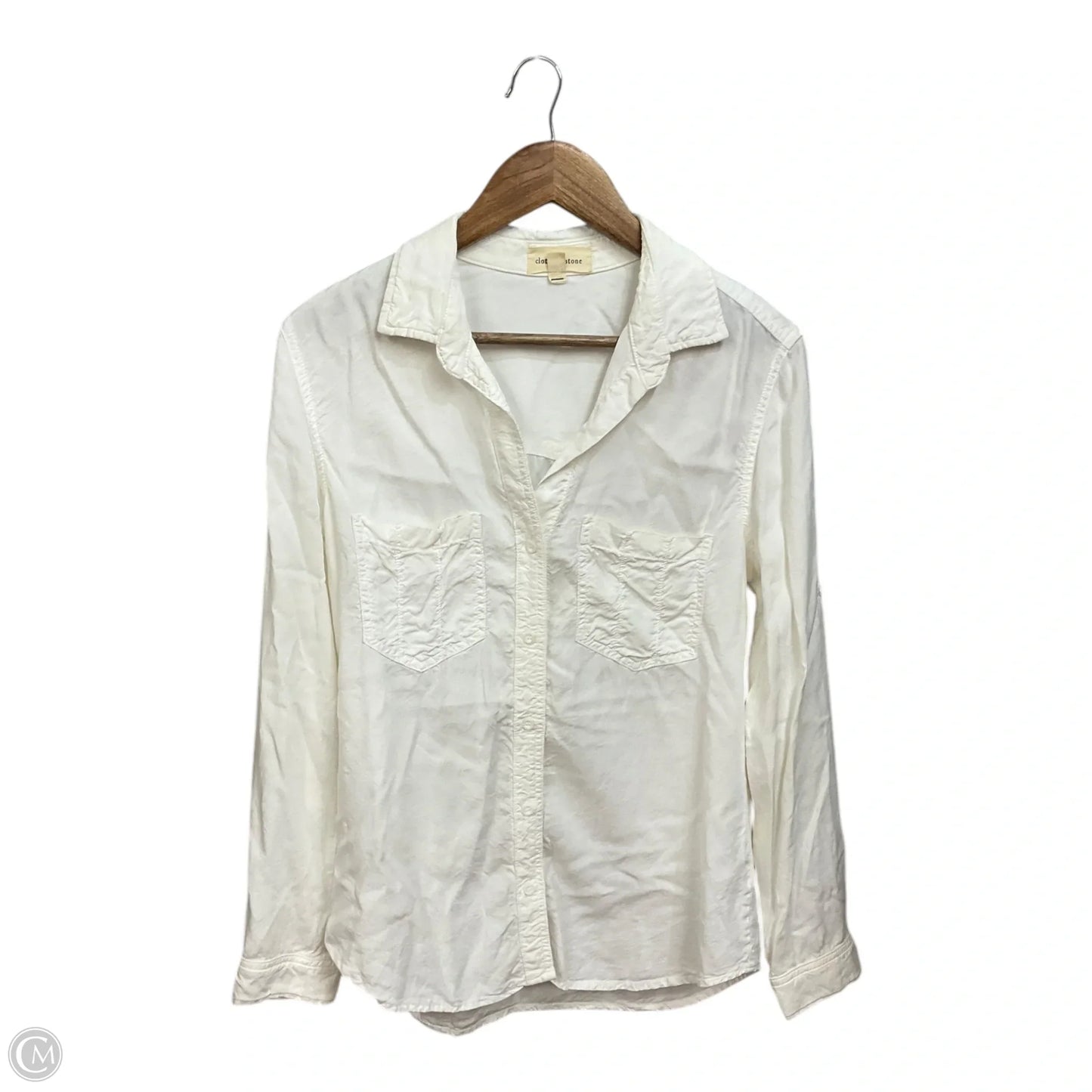 Blouse Long Sleeve By Cloth & Stone In White, Size: M