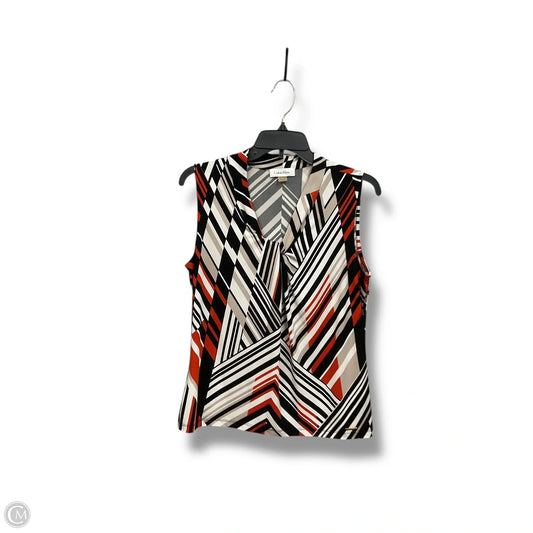 Top Sleeveless By Calvin Klein In Geometric Pattern, Size: S