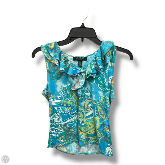 Top Sleeveless By Lauren By Ralph Lauren In Paisley Print, Size: Sp
