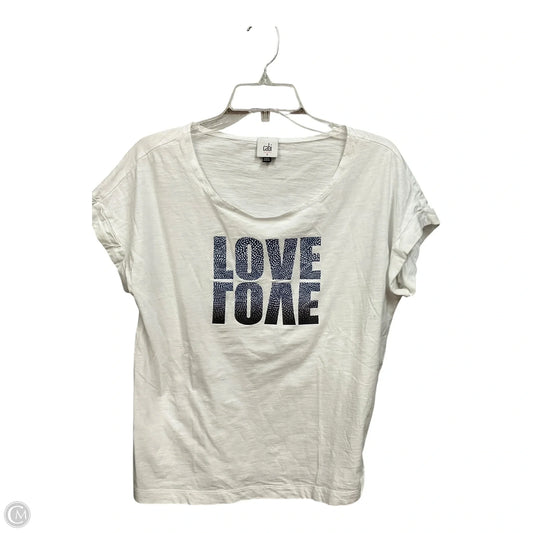 Top Short Sleeve By Cabi In White, Size: S