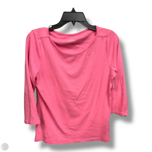 Top Long Sleeve Basic By Talbots In Pink, Size: M