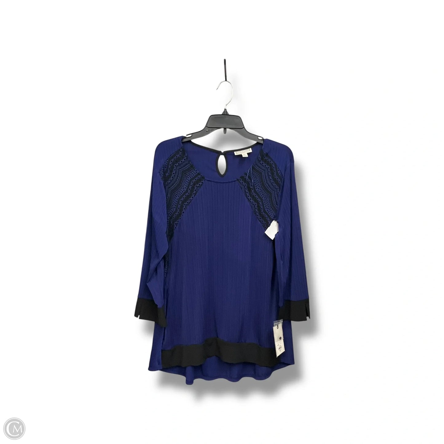 Top Long Sleeve By Dana Buchman In Navy, Size: Xl