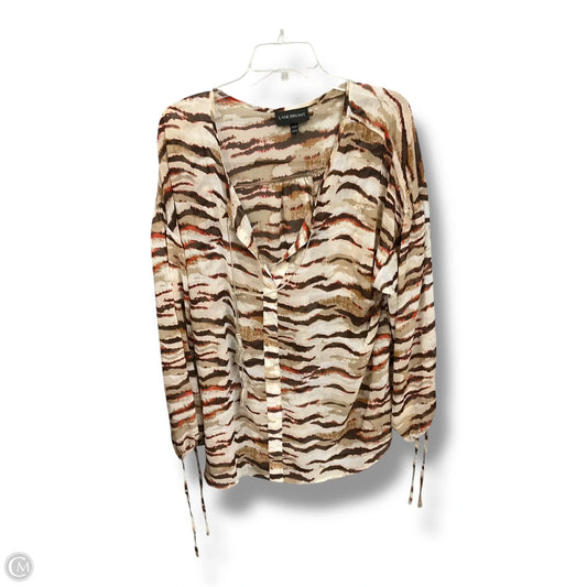 Blouse Long Sleeve By Lane Bryant In Animal Print, Size: 2x