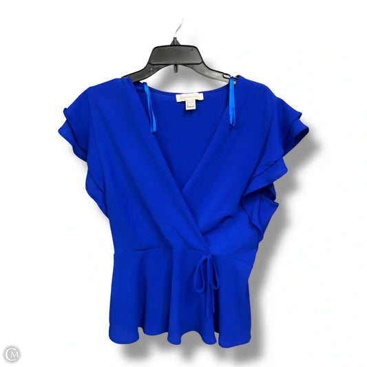 Top Short Sleeve By Monteau In Blue, Size: Xl