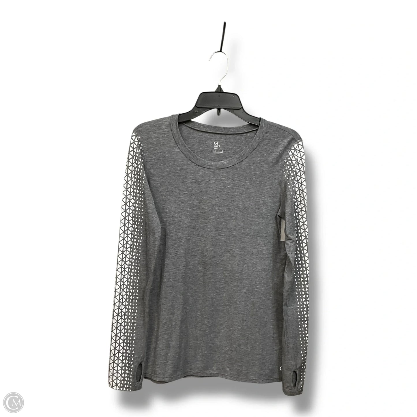 Athletic Top Long Sleeve Crewneck By Gapfit In Grey & White, Size: M