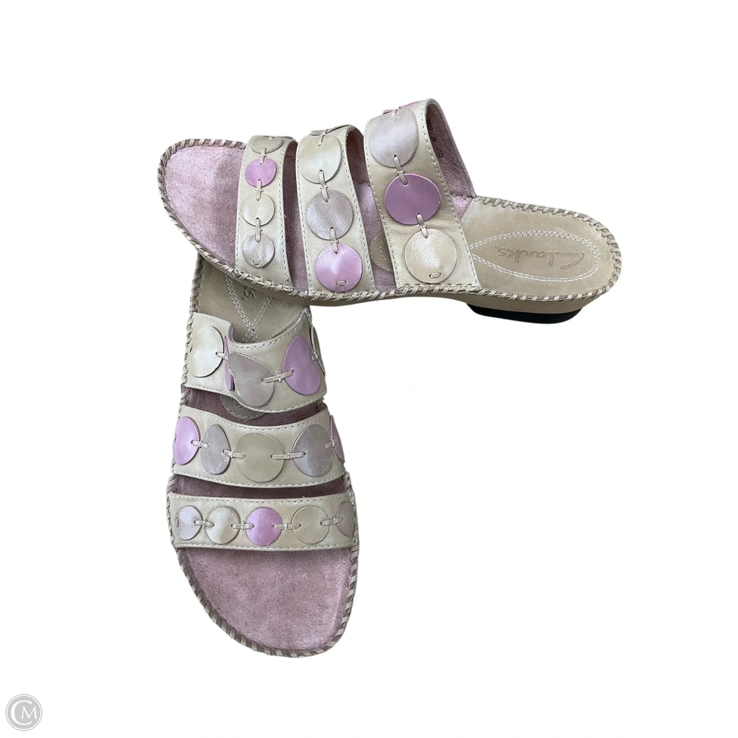 Sandals Flats By Clarks In Pink & Tan, Size: 8