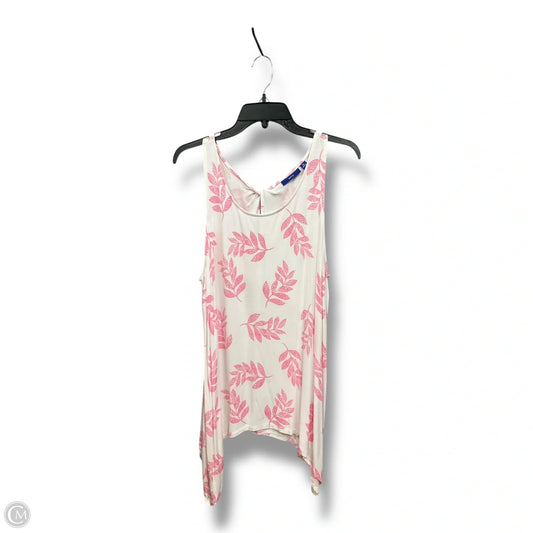 Top Sleeveless By Apt 9 In Pink & White, Size: Xl