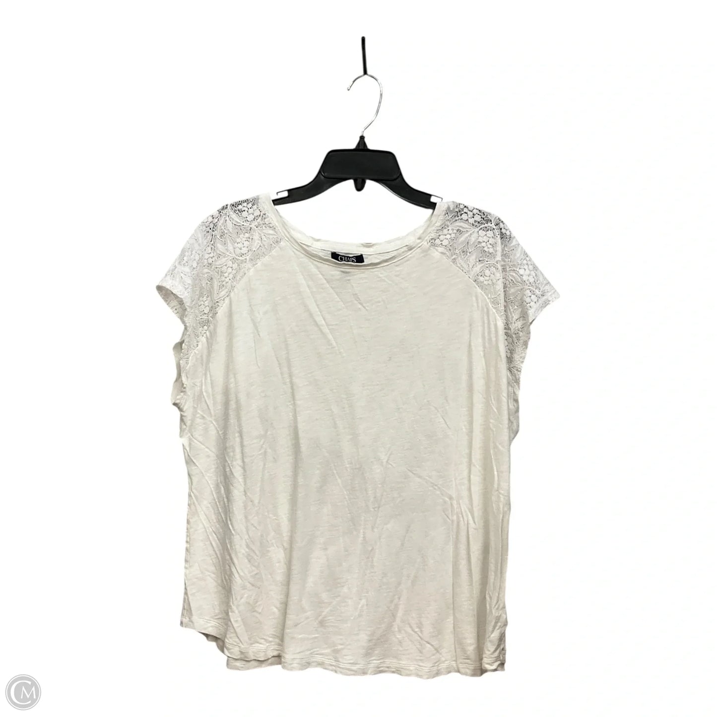 Top Sleeveless By Chaps In White, Size: 2x