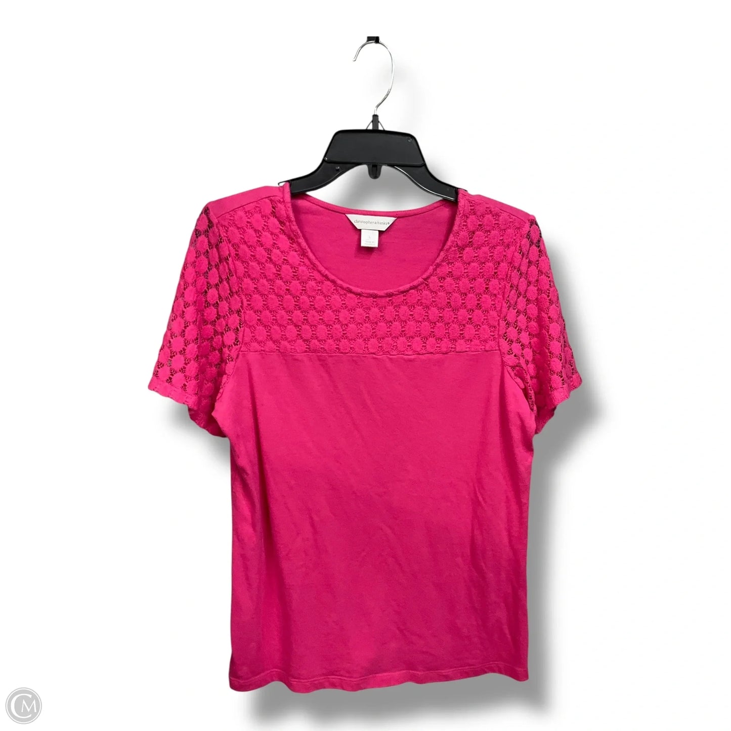 Top Short Sleeve By Christopher And Banks In Pink, Size: L