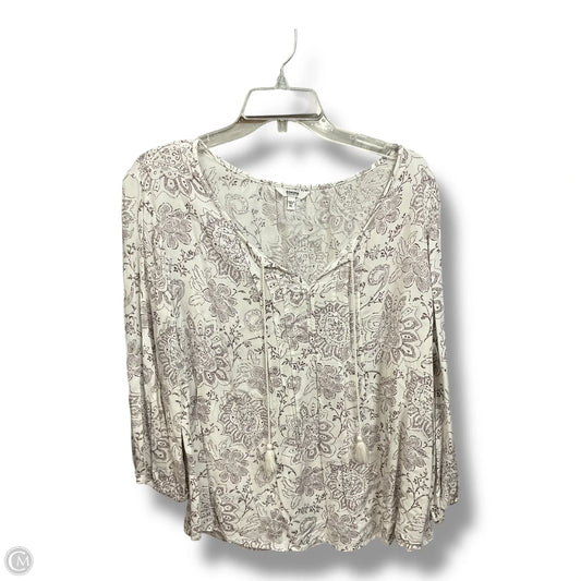 Top 3/4 Sleeve By Sonoma In Purple & White, Size: Xl