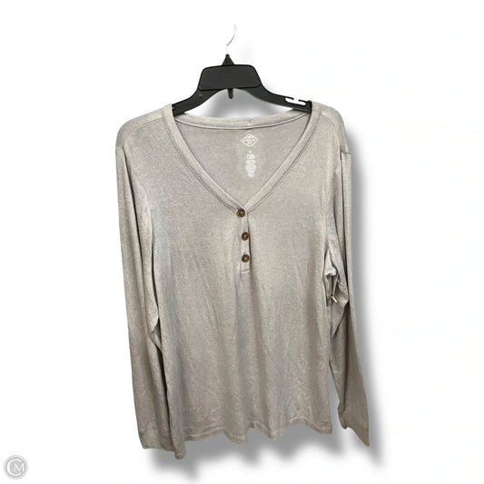 Top Long Sleeve By St Johns Bay In Grey, Size: Xl