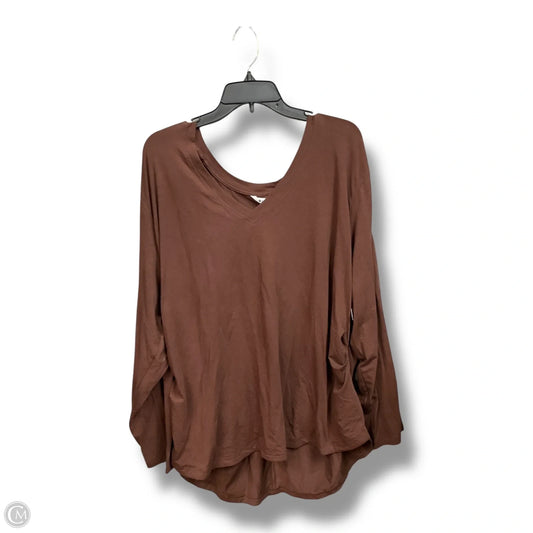 Athletic Top Long Sleeve Crewneck By Athleta In Brown, Size: 3x