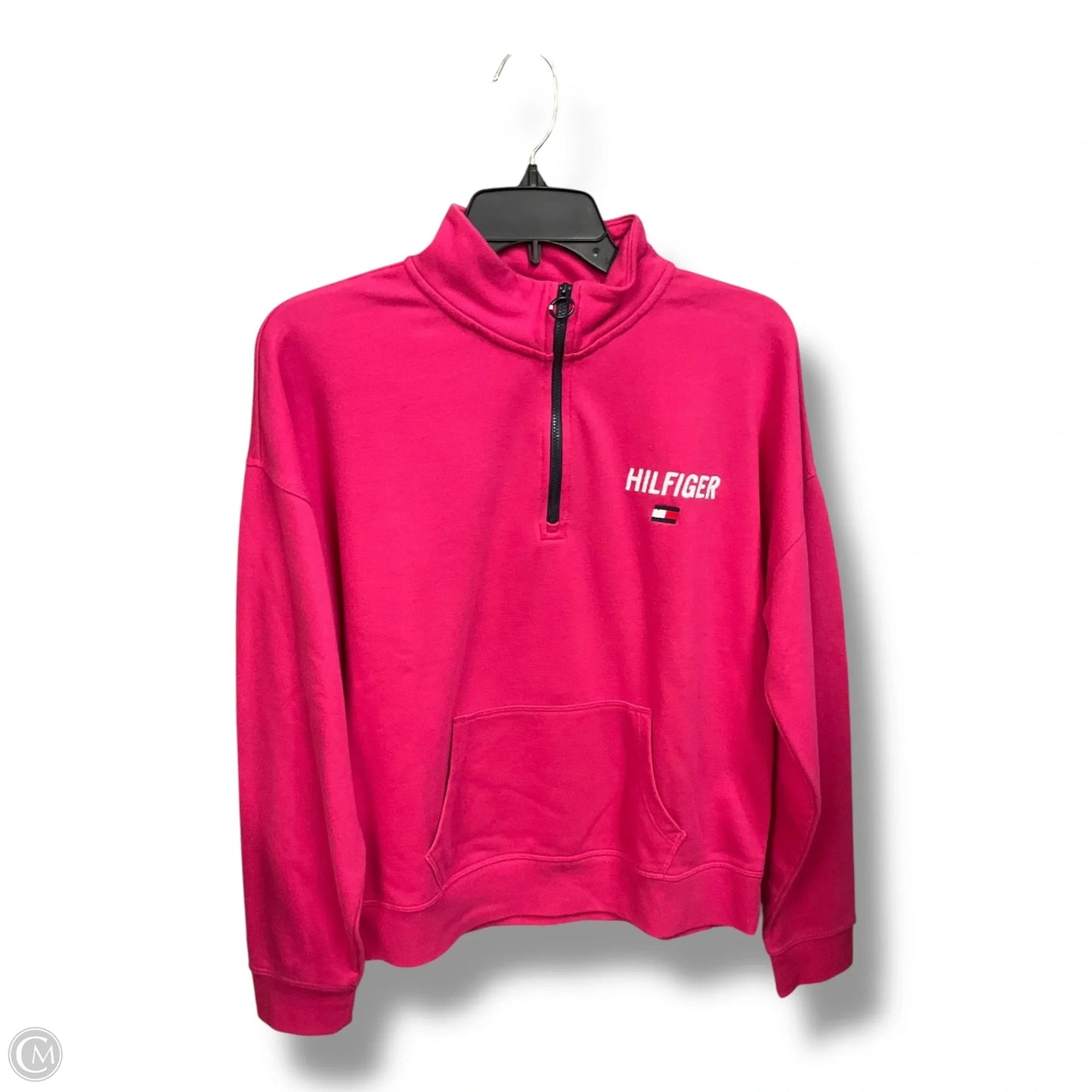 Athletic Top Long Sleeve Collar By Tommy Hilfiger In Pink, Size: L