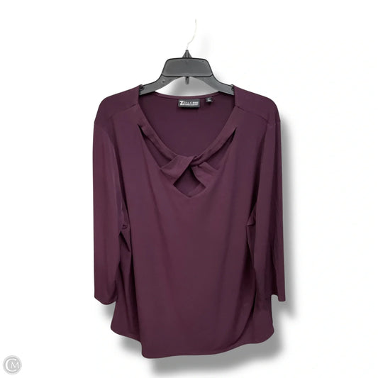 Top 3/4 Sleeve By New York And Co In Purple, Size: Xxl