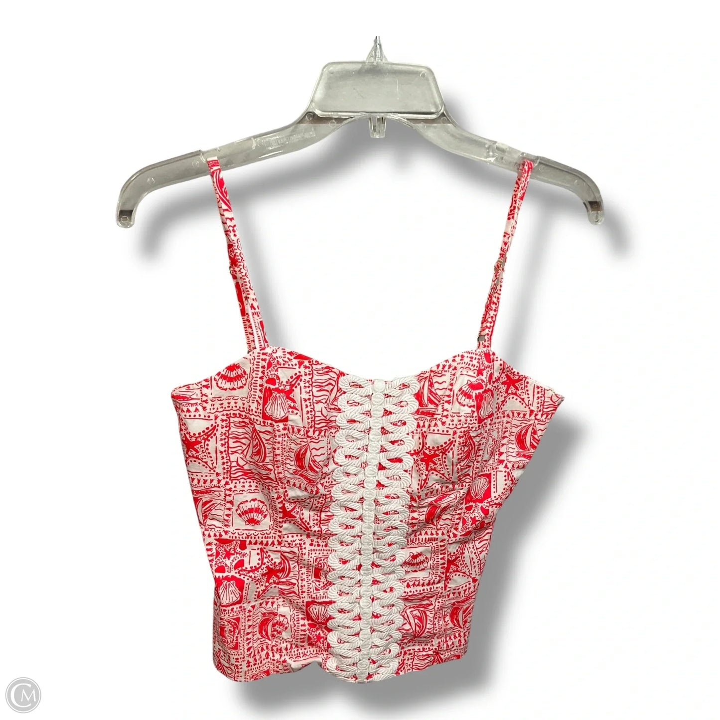 Top Sleeveless Designer By Lilly Pulitzer In Pink & White, Size: Xs