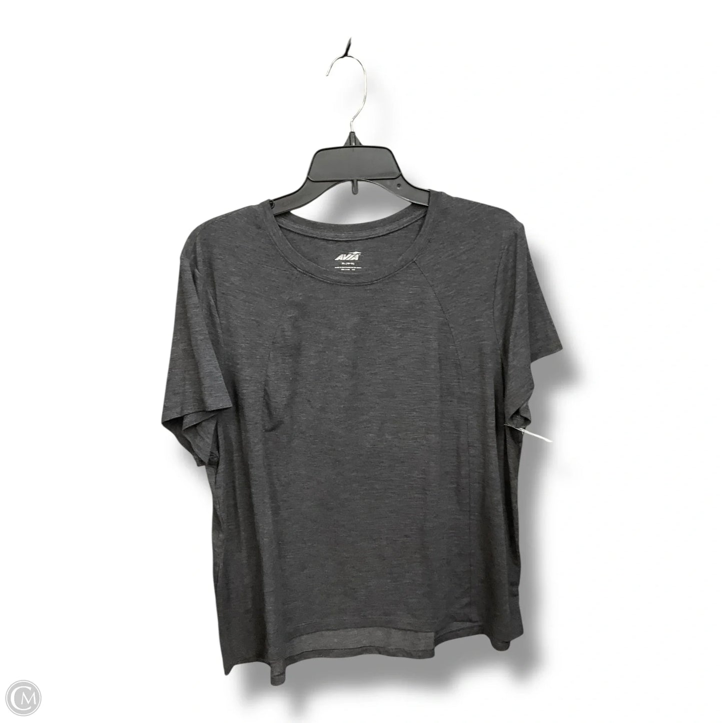 Athletic Top Short Sleeve By Avia In Grey, Size: Xl