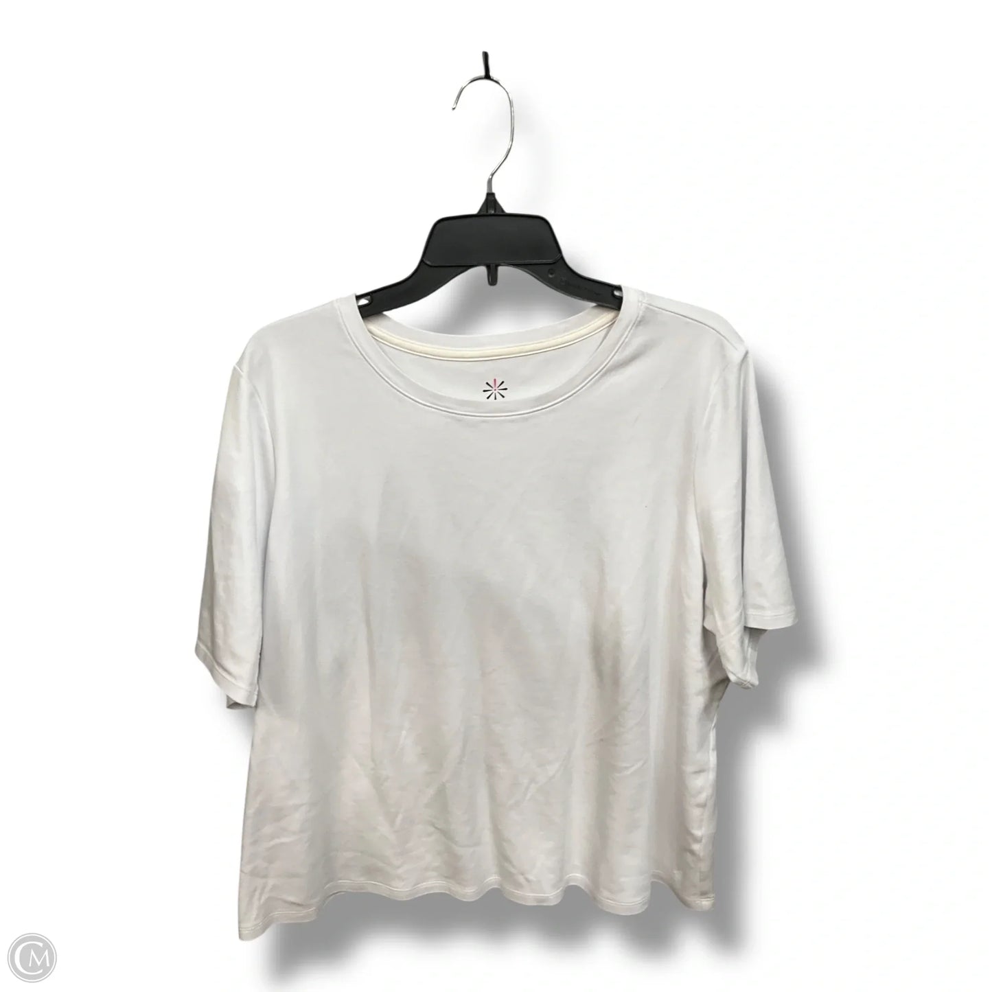 Top Short Sleeve Basic By Isaac Mizrahi Live Qvc In White, Size: 1x
